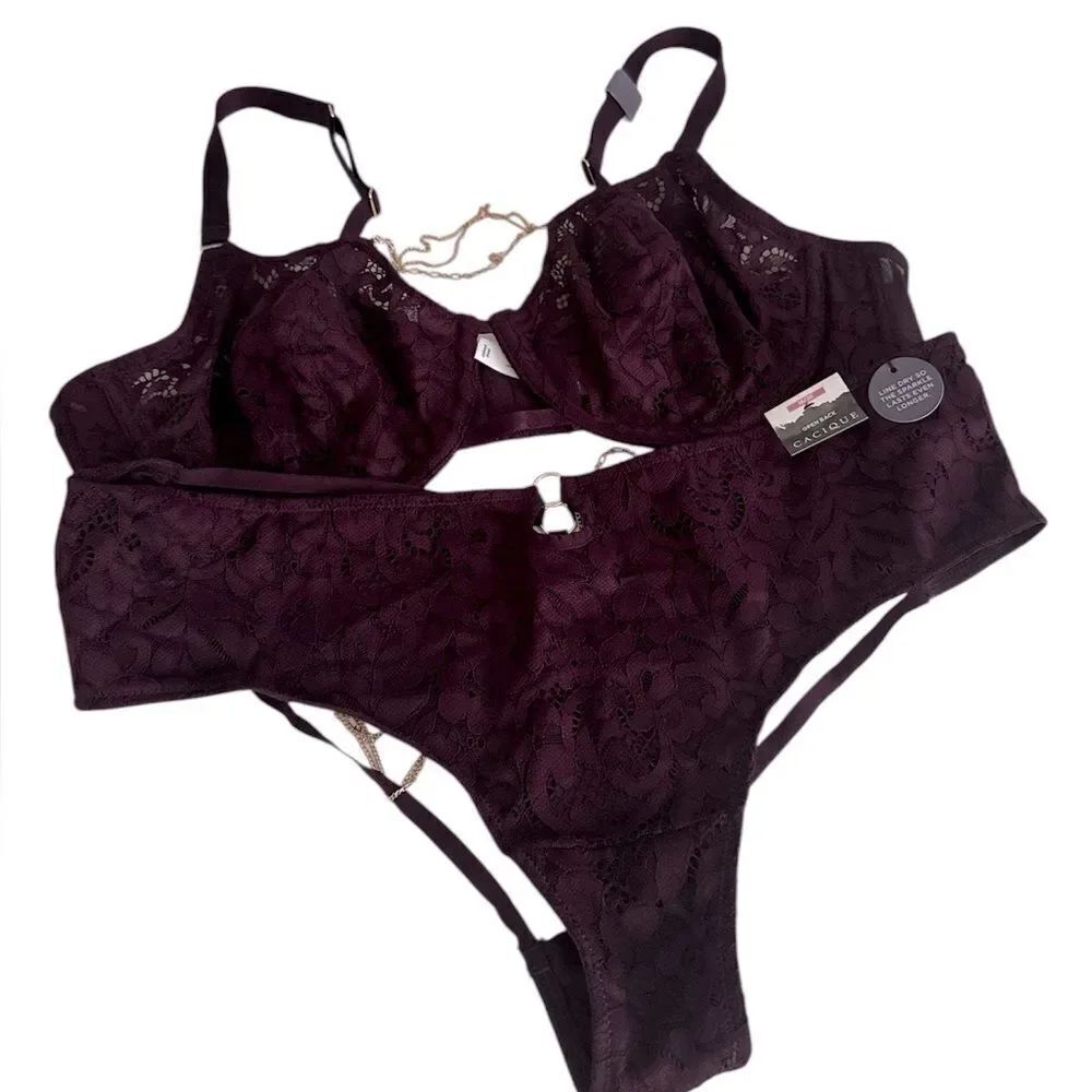 Cacique Purple  Lace set Intimates NWT